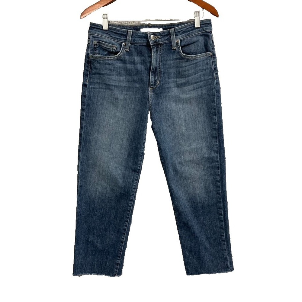 Joes Jeans High Rise Straight Crop Womens 29 8 Stuart Blue Denim Raw Hem Classic